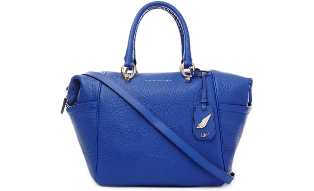 great work ready bags to upgrade your everyday look DVF STURA BOLD DUFFLE IRIS
